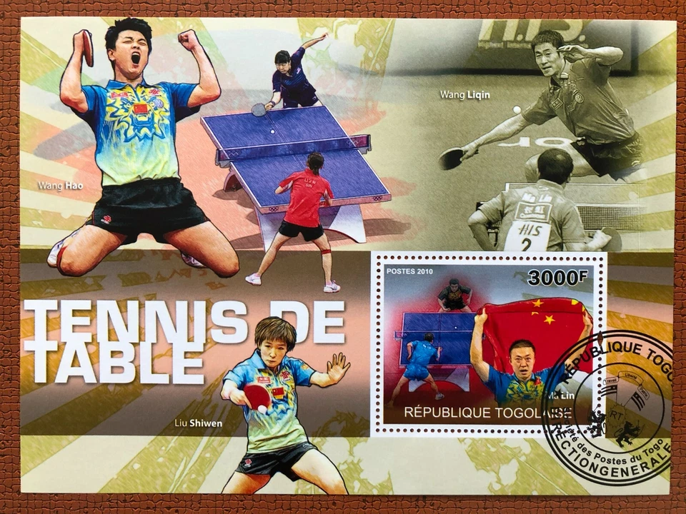 Togo 2010 /Sports  - Table Tennis-Wang Hao,Liu Shwen  / 1v minisheet CTO - Image 1 of 1