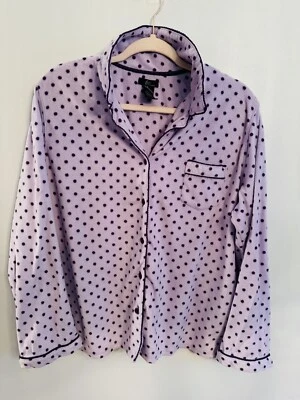 Conjunto de pijama polar de 2 piezas Aria para mujer talla XL color pastel púrpura polka cómodo suave Foto 1 de 4