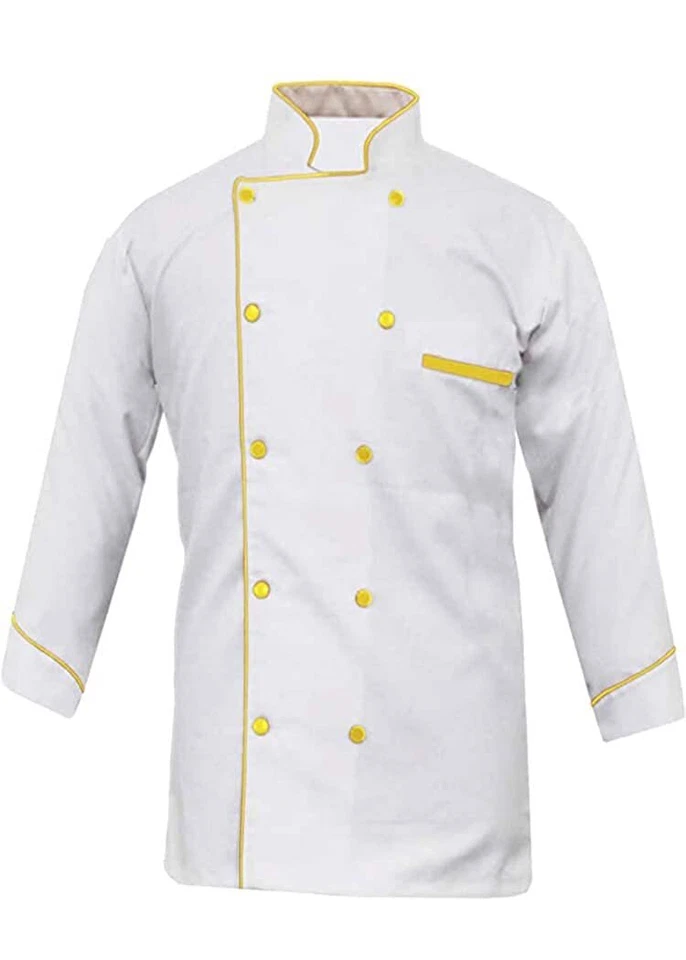Doublebreasted Jacket Men Chef Coat Long Sleeve Kitchen Uniform Cook Shirt CABB1 - Image 1 of 4