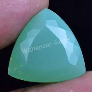 Natural Oceanside Green Opal 19.05 Ct Trillion Unheated Certified Gemstone - Picture 1 of 6