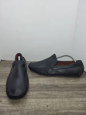 Mocassim de condução Robert Zur Sven luva couro preto masculino tamanho 14 M sapato de luxo - Imagem 1 de 4