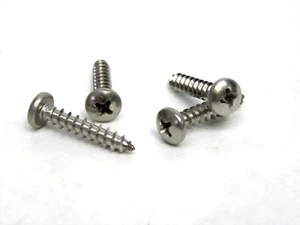100 Pack - #10 x 1" Stainless Steel Phillips Pan Head Wood Screws / Sheet Metal - Picture 1 of 3
