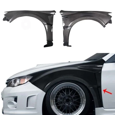 For 2008-2014 Subaru WRX STI Real Carbon Fiber Front Side Fender Panel - Image 1 of 4