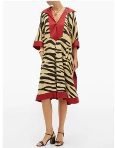 NWT. RUNWAY. $4500 Gucci SILK KAFTAN DRESS  IT40  US4 YELLOW black - Picture 1 of 14