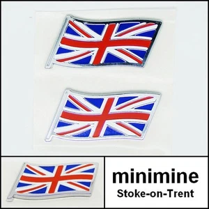 Classic Mini Union Jack Flag Badge PAIR MG Car Genuine Rover British Jag Triumph - Picture 1 of 1