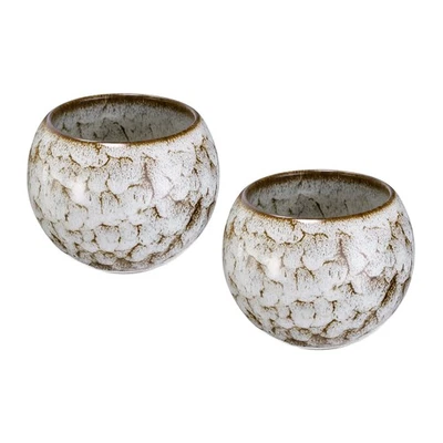 Китайская японская керамическая чайная чашка 5,07 унции чайный сервиз ручной работы гонг фу бежевый 2 шт. - Изображение 1 из 4