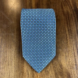 BROOKS BROTHERS 346 Silk Tie Designer Geometric Blue W3.75x59 Made in USA - Picture 1 of 4