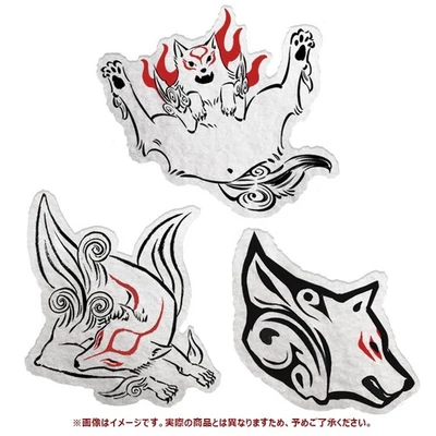 Okami Special Collection Amaterasu Fluffy Stickers Set E-Capcom JapanOfficialNEW - Image 1 of 4