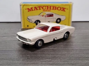 Rare 1960's Matchbox Ford Mustang Turning Wheels #8 1:64 Diecast Lesney LNIB - Picture 1 of 16