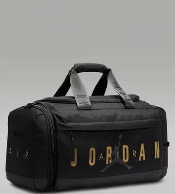  Nike Air Jordan Sport Velocity Duffle Luxury Travel Bag Black Gold - Image 1 of 4