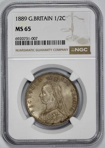 1889 Great Britain Silver Half Crown NGC MS 65 - Picture 1 of 4