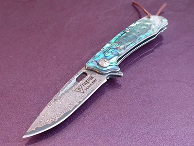 Дамасский перламутровый нож PAXTOR, карманный нож, нож PAXTOR, нож из дамасской стали - Изображение 1 из 4