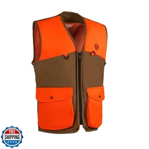 TKLoop Upland Hunting Vest with Multi Pockets Brown/Orange Upland Game Field  - Picture 1 of 5