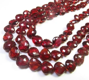 AAA+ Natural Mozambique Garnet Heart Faceted Gems Beads 6-8mm 17"Strand LC-1891 - Picture 1 of 12