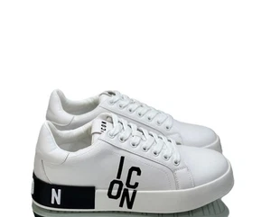 ICON IC05208SU SCARPE UOMO SNEAKERS BIANCHE IN PELLE CON LOGO CASUAL INVERNALE - Picture 1 of 4