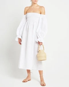 SLEEPER Atlanta Linen Dress in white RRP £345.00 Size XS - Picture 1 of 9