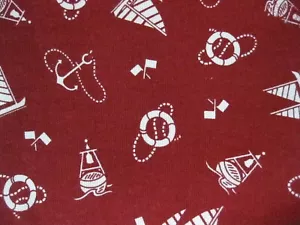 Waverly Fabric Decorator Anchors Away Nautical Sailing Boat Red 54" x 46" - Picture 1 of 5