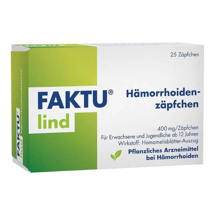 FAKTU lind Hämorrhoidenzäpfchen mit Hamamelis · 25 St · PZN 18248019