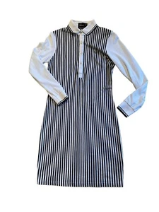 Fred Perry Women Twin Tipped Black White Striped Long Sleeve Polo Dress Sz US 4 - Picture 1 of 8