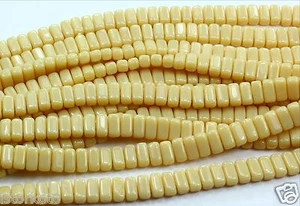 50 CzechMates Two Hole 2-Hole Brick Glass Beads Opaque-Lt Beige 3x6mm - Picture 1 of 1