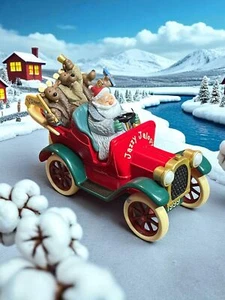 1999 Hallmark Keepsake Ornament Jazzy Jalopy Santa Claus & Reindeers with Sounds - Picture 1 of 7