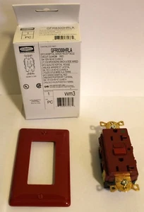 HUBBELL Hospital Grade GFCI Outlet Receptacle GFR8300HRLA Red 20A 125V LED Ind. - Picture 1 of 4