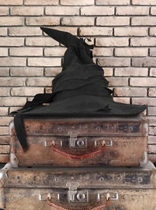 BLACK WIZARD WITCH HAT HALLOWEEN FANCY DRESS SORTING BOOK CHARACTER ACCESSORY - Picture 1 of 8