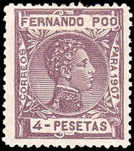 Fernando Poo - Edi * 165 - 1907 - Alfonso XIII - 4 Pts. - Picture 1 of 1