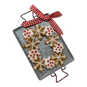 Snowflake Gingerbread Cookie Ornament Baking Pan Kitchen Christmas Tree Holiday - Picture 1 of 7