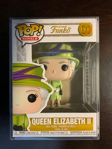 FUNKO POP! ROYALS 01 - QUEEN ELIZABETH II GREEN VINYL FIGURE - W/ POP PROTECTOR - Picture 1 of 7