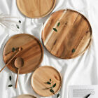 Wooden Rubber Round Tray Food Serving Plate Cake Bread Desserts Tableware Decors