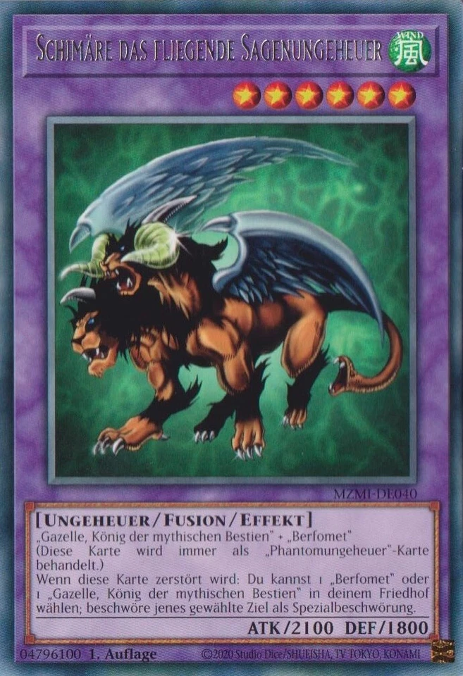 Yu-Gi-Oh! Karte - Schimäre das fliegende Sagenungeheuer MZMI-DE040 - Rare - Bild 1 von 1