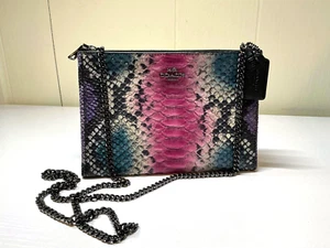 Coach Authentic Embossed Python/ Snake Top Zip Crossbody Bag 52406 - Picture 1 of 10