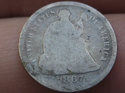 1867 S Seated Liberty Half Dime- San Francisco, Good Details Cover