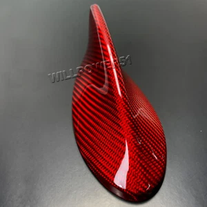 Real Red Carbon Fiber Roof Shark Fin Antenna Cover Fits 14-24 IS250 IS500 IS350 - Foto 1 di 2