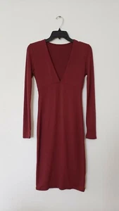 Anthropologie Dress New Size Small Burgundy Bodycon Sleek Cottage Granny Boho - Picture 1 of 3