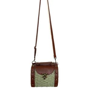 Damen-Umhängetasche Kuriertasche Barockstil Retro Nieten tragbar kleine Box gewebt - Bild 1 von 16