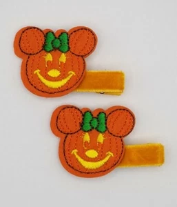 Par de clips para el cabello naranja Mickey Pumpkin - Imagen 1 de 2