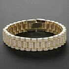 8 CT Round Simulated Diamond Men's Tennis Link Bracelet 14k Yellow Gold Plated