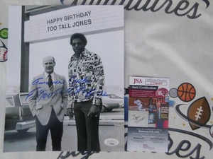 Ed Too Tall Jones Dallas Cowboys signed Tom Landry 8x10 photo JSA COA - Picture 1 of 1