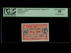 Dahomey (Benin):P-1b,0.5 Fr,1917 * Gouvernement General De L'A.O.F * PCGS AU 55 - Picture 1 of 2