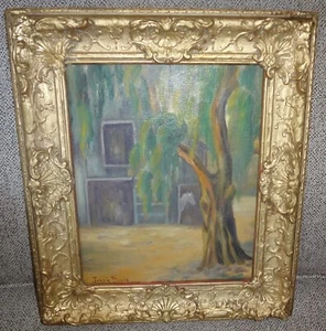 Vintage Early Texas Artist JESSIE DAVIS Oil on Masonite Board Painting - Picture 1 of 9