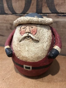 Escultura de Papá Noel arte popular americano primitivo hecha a mano en papel maché firmada - Imagen 1 de 7