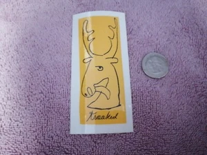 Vision mustard reindeer Xmas KROOKED Mark Gonz GONZALEZ Art Skateboard Sticker - Picture 1 of 1