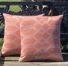 Sunbrella Outdoor Pillows with zippers, CONNECTION GUAVA