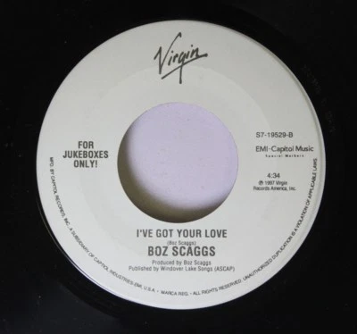 90'S 45 Boz Scaggs - I'Ve Got Your Love / It All Went Down The Drain On Virgin - Image 1 of 2