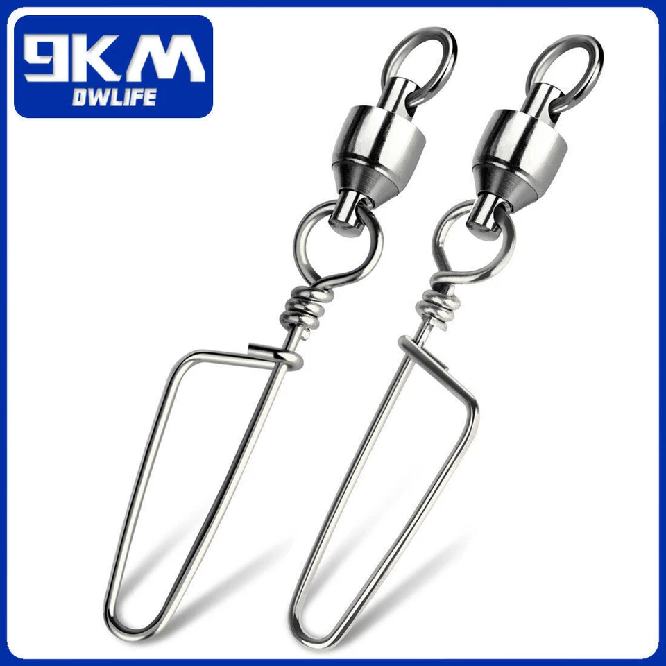 20~50Pcs Ball Bearing Fishing Swivel Coastlock Snap Stainless Trolling Connector - Image 1 of 4