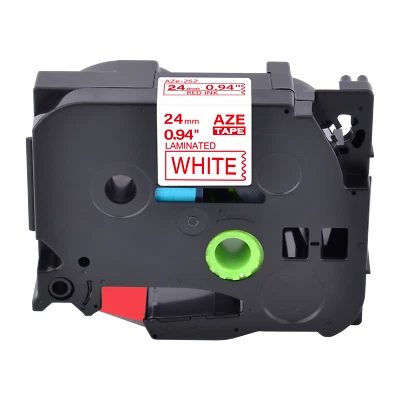 1PK Compatible with Brother P-Touch TZ252 TZe252 Red on White Tape 24mm Label - Image 1 of 4