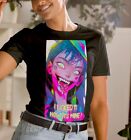T-shirt unisexe manches courtes Anime Girl Demon Devil Cyber Punk