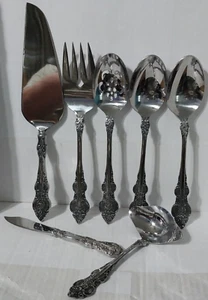 Lot of 7 Oxford Hall SUTHERLAND Japan Stainless Flatware Serving Set - Picture 1 of 4